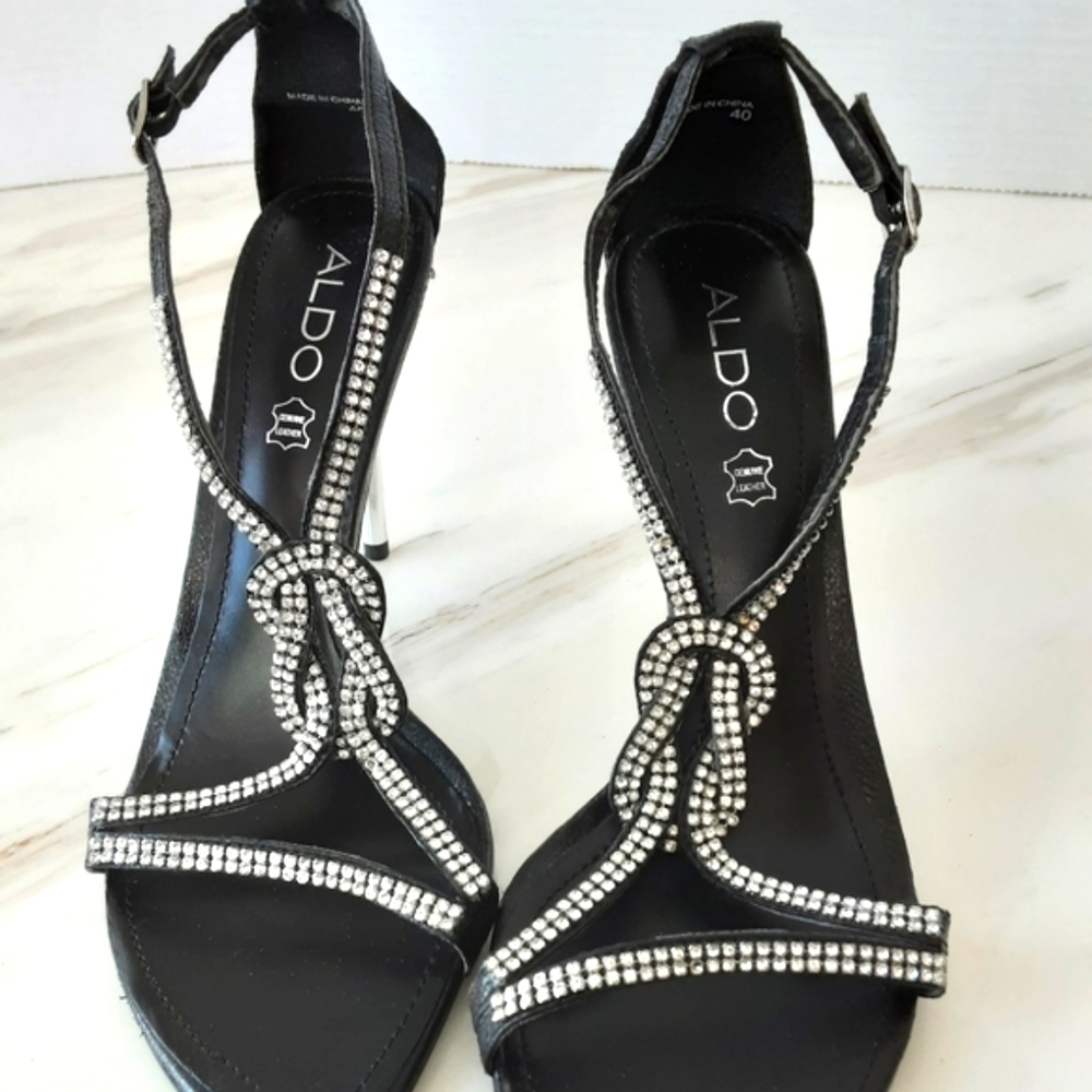 ALDO FLOFIFI WEDDING SNAKE SKIN RHINESTONE STELETTOS SZ 10 - Picture 6 of 6